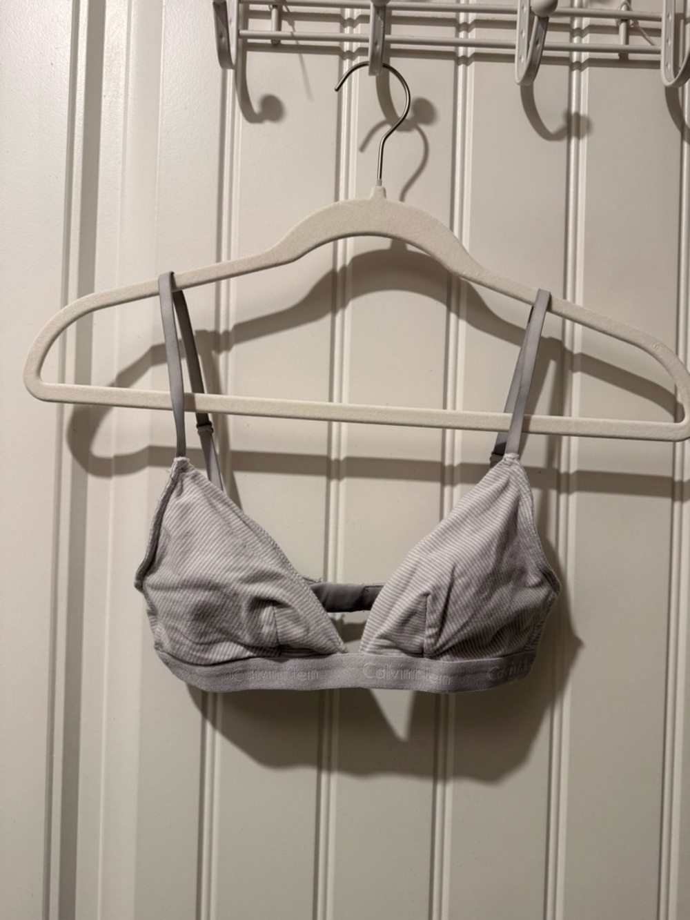 Calvin Klein Light Gray Ribbed Wireless Bralette